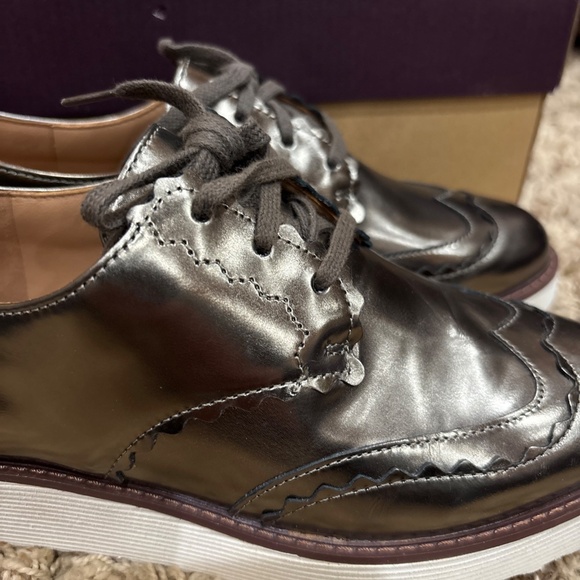 Johnston & Murphy Mitzi Leather Oxfords Bronze Metallic Size 6 - Picture 11 of 14